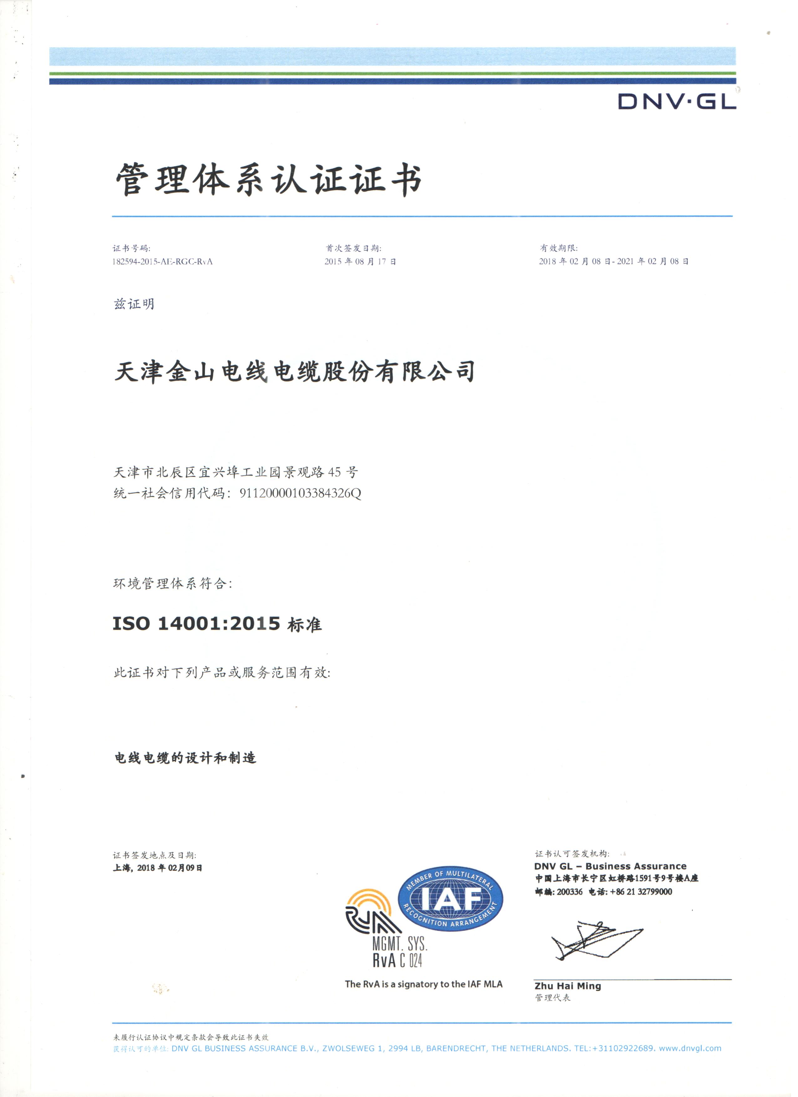 叼嘿视频下载电缆公司14001国际质量管理体系认证